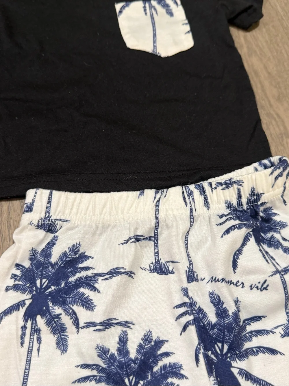 2Pcs Baby Boy Summer Toddler Palm Tree Beach T Shirt Short Set 12-18 Months